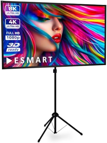 ESMART Expert X-Type Pantalla de trípode Ultraligera 155 x 87 cm (70") 16:9 | Proyector de Cine en casa LCD LED | Montaje rápido | Trípode premontado | Llevar Bolsa