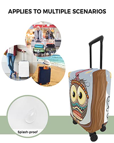Travel Luggage Cover X-Large Suitcase Cover Fit for 29-32 Inch Luggage Luggage Protector Suitcase Cover Scratchproof Funny Cartoon Owl Wildlife Tree Branch Luggage Cover Protector for Suitcase4