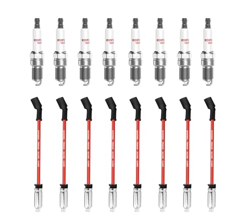 41-114 Iridium Spark Plugs and Wires Set for Chevy 5.3L 6.2L 4.8L 6.0L 2014-2024 SparkPlugs Compatible with GMC Yukon Sierra Silverado 1500 Suburban Tahoe 12622441