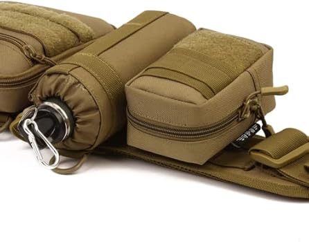 Huntvp Tactische heuptas, heuptas voor heren, riemtas, militair, dames, Molle, multifunctionele tas voor reizen, wandelen, kamperen, trekking, fietsen, jagen, sport, Leger Groen-L, Eén maat