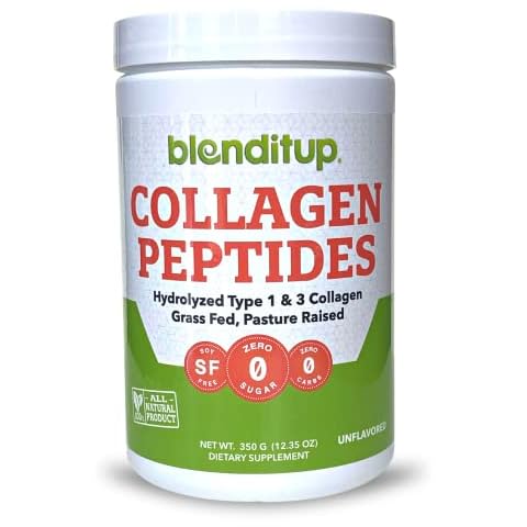 BlendItUp Collagen Peptides Unflavored Hydrolyzed Type 1 & 3 Collagen Grass Fed, Pasture Raised | Soy Free, Zero Sugar, & No Carbs | Cover