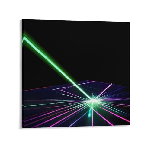 Toile murale abstraite lumineuse avec cadre pour salle de bain