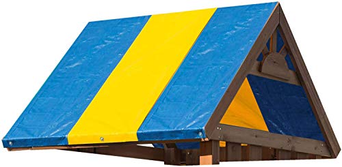Squirrel Products Tarp Canopy Shade Replacement For Playground Swing Set - 52 X 89 Inch - Blue And Yellow #TOP6