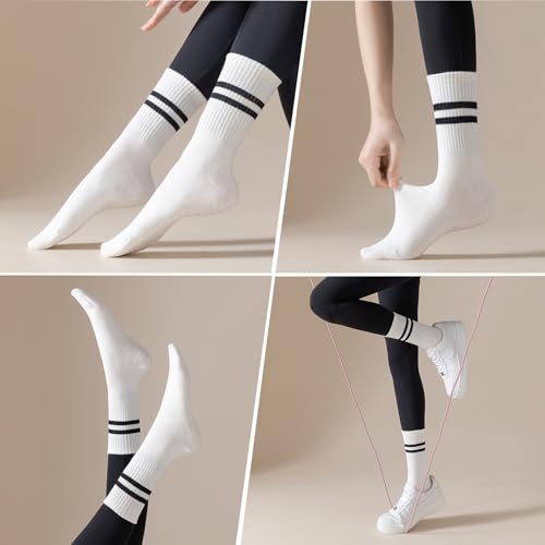 Image of TOAMOUR Pilates Socks with Grips for Women, 4 Pairs Non Slip Grippy Socks