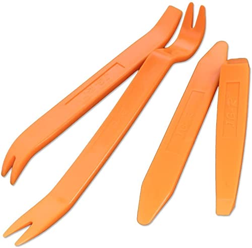 NUOE 4Pcs Outils Demontage Garniture, Professionnel Voiture Démontage Installation Outil Kit D'Outils, Fixation/Dissolvant pour Console Audio Radio, Outils de Démontage de Voiture Cover