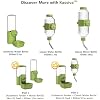 Automatic Pet Food Water Dispenser, Auto Gravity Pet Feeder Water Bottle Set for Cage, Feeding Station for Puppy Kitten Rabbit Guinea Pigs Chinchilla Ferret Hedgehog (Green)