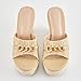 Womens Espadrille Wedge Sandals Chain Wedge Heel Platform Backless Slip On Slides Fashion Open Toe Casual Shoes