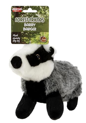 Animal Instincts Forest Friends Squeaky Dog Toy Soft Plush Toy For Dogs Comfort Puppy Toy Barry Badger - Large