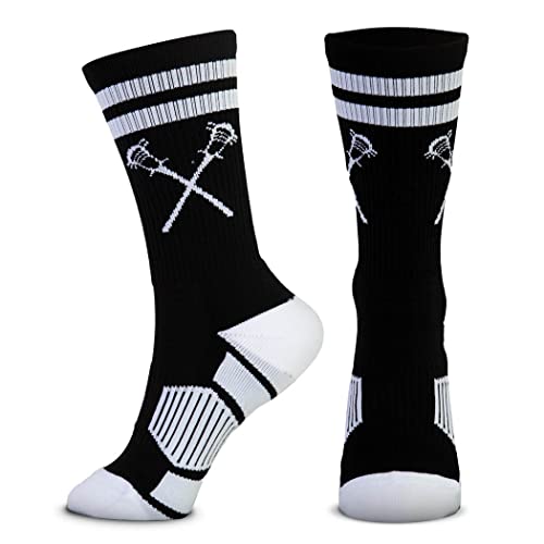ChalkTalkSPORTS Lacrosse Crew Socks Black & White Youth