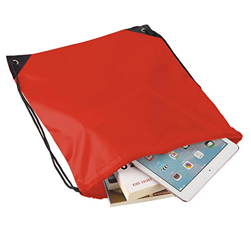 Image of KUUQA 80Pcs Red Drawstring Backpack Bag Sack Drawstring Bags Bulk String Bags Storage Bags for Sport Gym Traveling