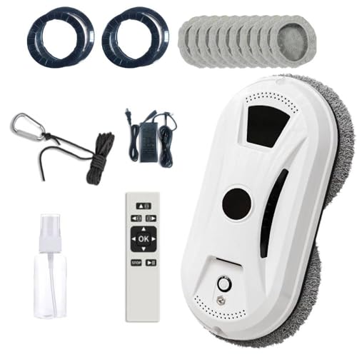 Automatic Window Cleaning Robot: Window Cleaner Robot Inside/Outside with 2800Pa Suction Edge Detection & Anti-Drop Protection - Remote Control for Glass Mirror Washing