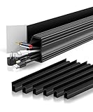 6 Pack Under Desk Cable Management Kit, J Channel Cable Raceway with Double Side Tape, Cord Organizer Tray for Desk, Easy Install, No Drilling, Cable Hider for Home & Office, Child & Pet Proof