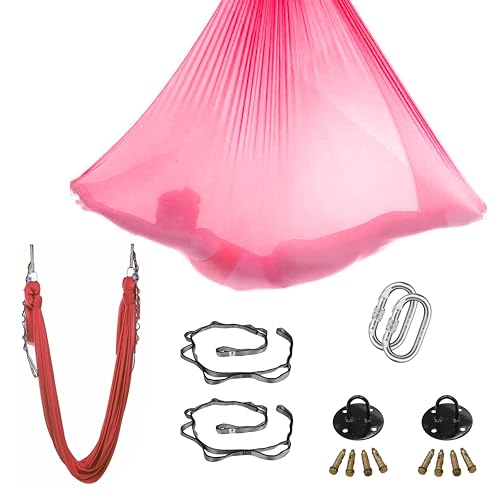 Image of Streetup India Silk Fabric Pro Aerial Swing /Yoga Hammock | 6 x 2.6 Mtrs Long Fabric | with Complete Kit