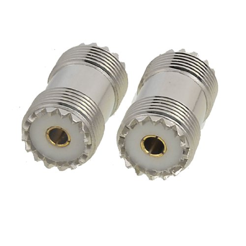 uxcell 2 Pcs S0-239 UHF Double Female Coax Adapter Connector Plug