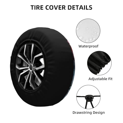 Image of Cute Halloween Gnome Spare Tire Cover Weatherproof Universal Halloween Decorations Wheel Protectors Wheel Covers for Rv Camper Travel Trailer SUV Truck 17 Inch