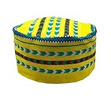 Vipada Handmade African Dashiki Hat Kente Pattern Kufi Kofi Hat Cap 3 (Light Blue)