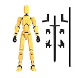 MerryXD T13 3D Action Figure,Assembly Completed Dummy Nova Titan Lucky 13 Action Figure 3D Printed Multi-Jointed Movable Toy Yellow