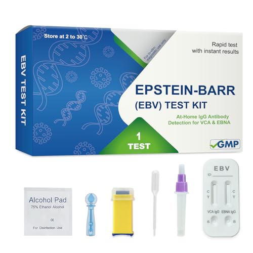 at-Home Epstein-Barr (EBV) Test Kit Finger-Prick Sample No Lab Visit Needed Detects IgG Response to VCA & EBNA (for in Vitro Diagnostic Use Only)