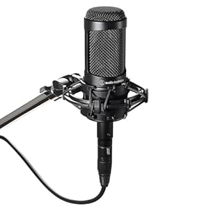 Audio-Technica AT2035 Cardioid Condenser Microphone, Perfect for Studio, Podcasting & Streaming, XLR Output, Includes Custom Shock Mount, Black