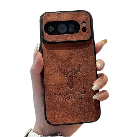 Image of MILLION CASES Back Cover Case for Google Pixel 9 Shockproof Protective Deer Embossed PU Leather Case for Men & Boys(Brown)