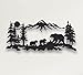 DEKADRON Metal Wall Art, Metal Bear Family Art, Tree Mountain Decoration, Nature Wall Decor, Wildlife Lover Gift, Wall Hangings (24