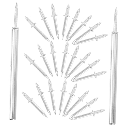 TEMPNAP 1ensemble Clous à Double Tête Non Marquants Pour Murs Plâtre Et Mobilier De Fixation Facile Pour Plinthes Et Décorations Intérieures Argentés Clous Douilles