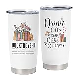 Leseogye Regalo per gli amanti dei libri per le donne, bicchiere per amanti dei libri per regali di libri, tazza in acciaio inossidabile per topi di biblioteca, bicchiere da 590 ml