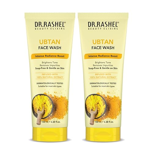 Image of DR.RASHEL Ubtan Face Wash For Men & Women | Concentrate for Deep Cleansing & Clove Purifying Face Wash With Natural Ingredients Suitable For All Skin Oily to Normal | 100ml Each | Pack of 2