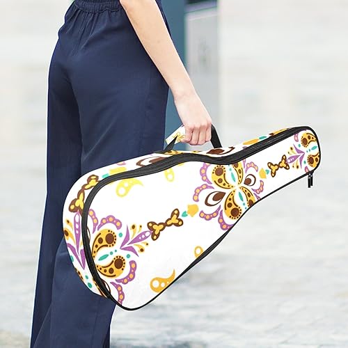 JRHEJTHH Durable Ukulele Bag Water Resistent Ukulele Case with Adjustable Shoulders for 21 23 24 inch Thick Padding Flower Pattern - Les Beatles, Paul McCartney, John Lennon, RIngo Starr, George Harrison JRHEJTHH Durable Ukulele Bag Water Resistent Ukulele Case with Adjustable Shoulders for 21 23 24 inch Thick Padding Flower Pattern – Image 7