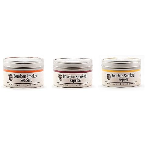 Bourbon Barrel Smoked Bundle of 3 - Bourbon Smoked Sea Salt, Bourbon Smoked Pepper, Bourbon Smoked Paprika Cover