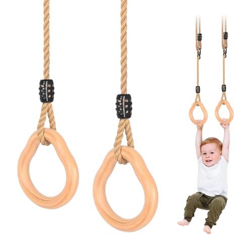 Trapeze Balancoire, Accessoire Balancoire Exterieur pour Enfants Anneaux Trapeze Bois Multifonction Jeux Jardin Extérieur Trapèze pour Portique