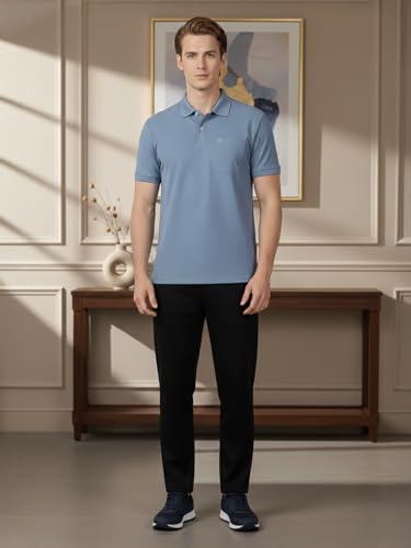Image of Lux Cozi Men's Cotton Blend Polo T-Shirt with Chest Pocket | Collar T-Shirts for Men | Half Sleeves | Plain - Regular Fit (Pack of 1)
