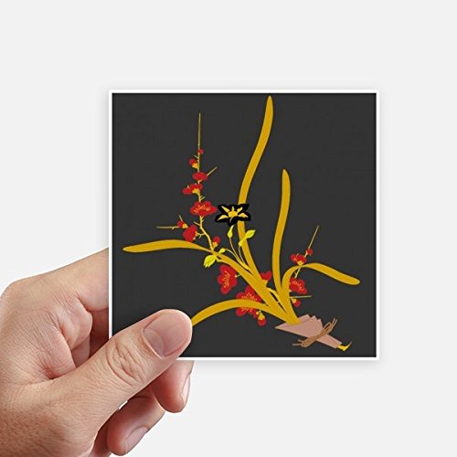 Sticker peinture japonaise fleur DIYthinker 10cm adhésif valise de qualité
