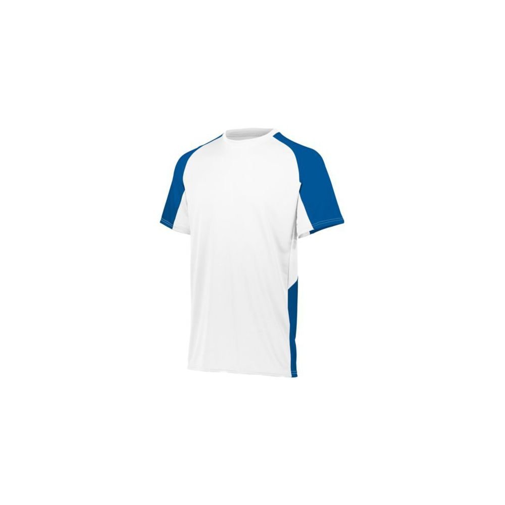 Augusta Activewear Youth Cutter Jersey, White/Royal, Small