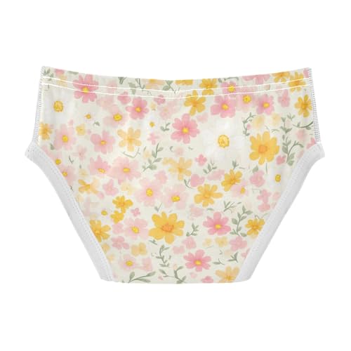 KLL Flower Pink Yellow Little Boys Pure Cotton Briefs Breathable Undies2