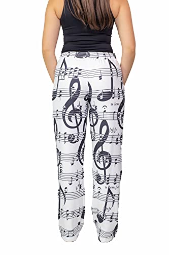 Brief Insanity Music Notes Pajama Pants (S-Xxl) For Men And Women (Medium) (Xx-Large) White #TOP3