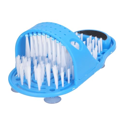 Limpiador de pies para ducha, cepillo masajeadorn con ventosas para adultos unisex, azul