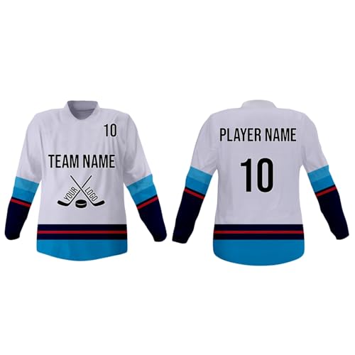 Image of SGS Sports Gear Custom Hockey Jersey, Personalized Reversible or Standard Design with Name & Number, Hockey Jersey