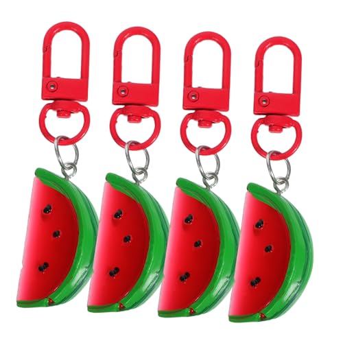 Ciieeo Creative Fruit Style Keychain Realistic Resin Pears Watermelon Charms Portable Bag Charm Keychain Accessories for Her