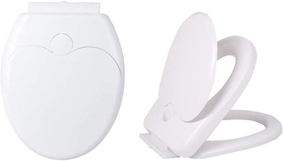 Toilet lid ， Elongated Seat, Adult/Child, w/Chromed Metal Hinges (Elongated White)