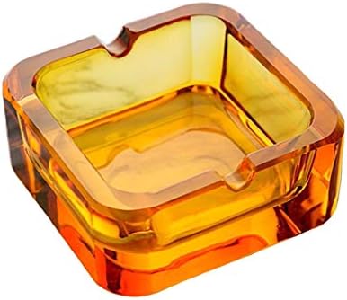Kepfire Simple Style Crystal Square Ashtray Fashion Creative Personality Gift European Home Office Cafe Hotel Ornaments Orange Ash Tray