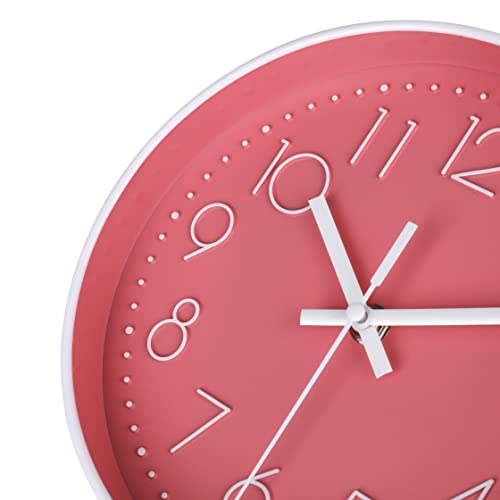 Jomparis Small Wall Clock 8 Inch Pink Wall Clocks Silent Non-Ticking For Bedroom Bathroom Kitchen #TOP3