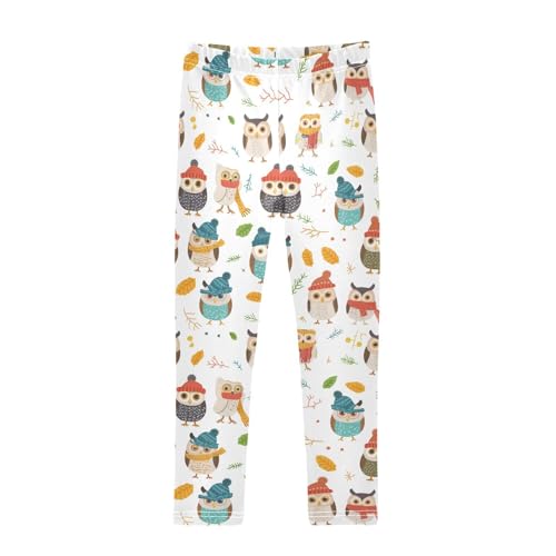 Cute Owls Girls' Leggings Toddler Doodles Kids Yoga Pants Dance Active Tights 4T