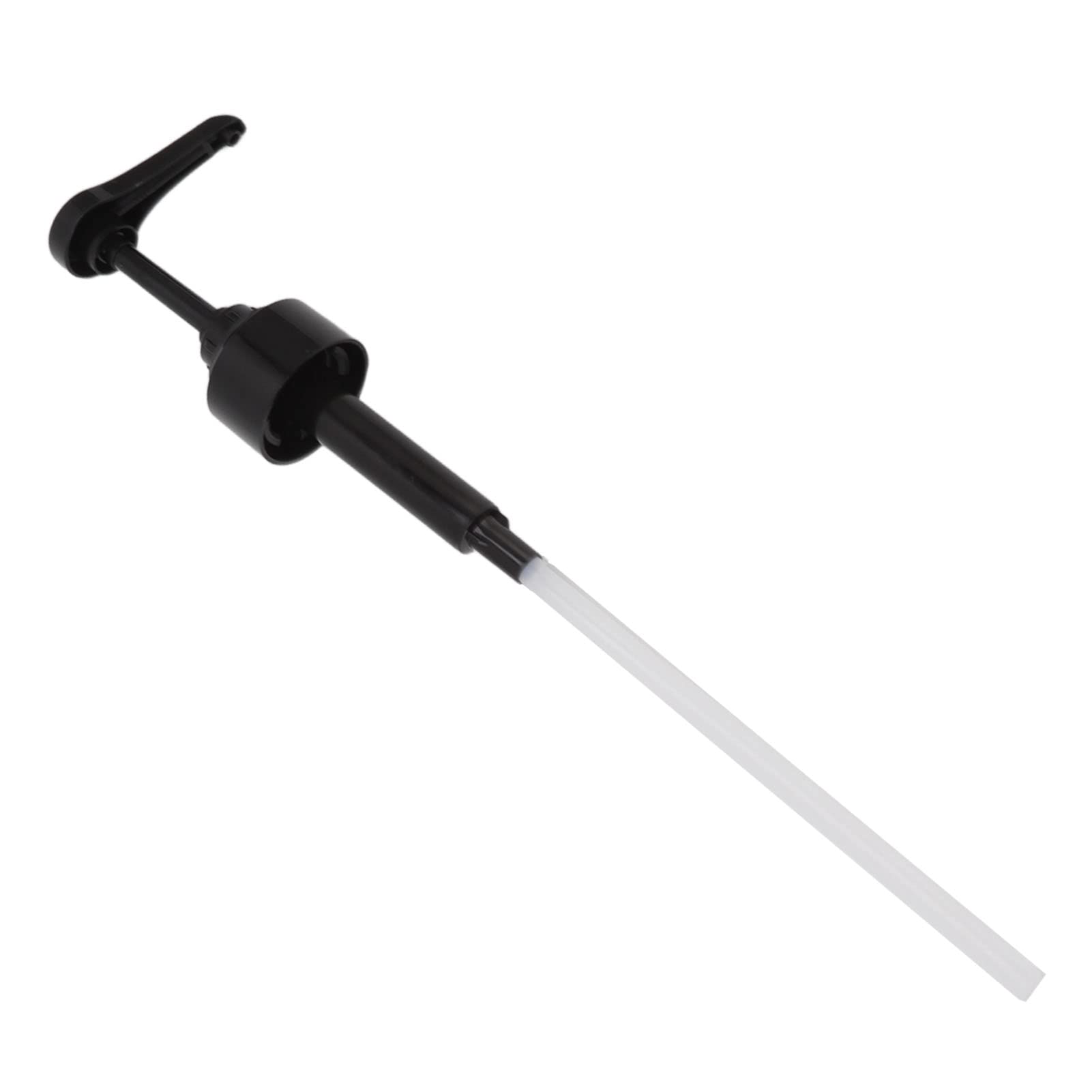 SIXRUN Bomba Dispensadora de Jarabe de café Bomba Dispensadora de Jarabe ABS con Cabezal Medidor de 8 Ml Manguera Cortable Prensa con una Mano para Botellas 1883 Café Té Soda Cócteles (Black)