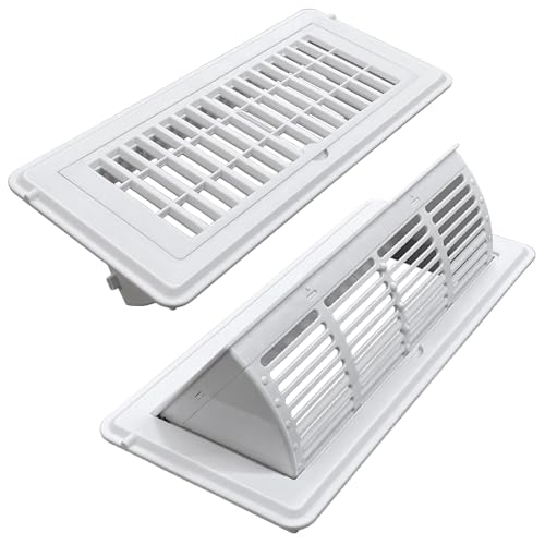 2-in-1 Vent Deflector for Home Floor, Strong Plastic, 4"x10“ Register