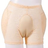 Herren Spitze Slip für Crossdresser Shaping Gaff Unterwäsche für Transgender Individuen (XL Nude)