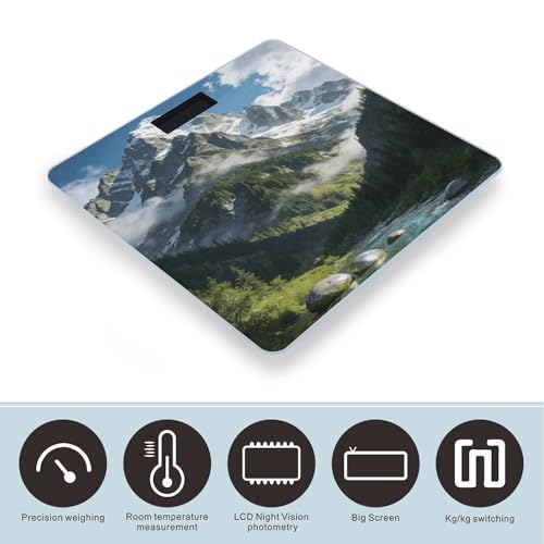 Báscula digital para baño Mountains con vidrio templado miniatura 3