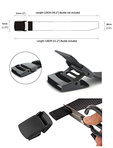 Men's Nylon Running Belt with Plastic Buckle, Adjustable Tactical Duty Waist Strap for Outdoor, Fits Up to 41" Waist4