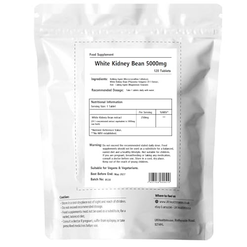 UKHealthHouse White Kidney Bean Extract 5000mg x 120 Tablet - Weight Loss Carb Blocker Diet Fat Absorber High Strength Carbohydrate Control Supplement - Image 2