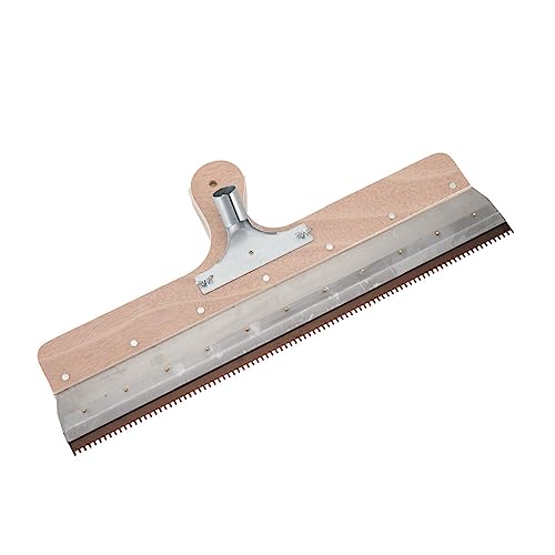 Lfhelper Large Surface Squeegee Standing Squeegee Surface Spatula Squeegee Compensation Compound 560 mm Trapezoidal Teeth Toothed Toothed Wooden Handle with Plug-In Device Self-Levelling Tooth Rake